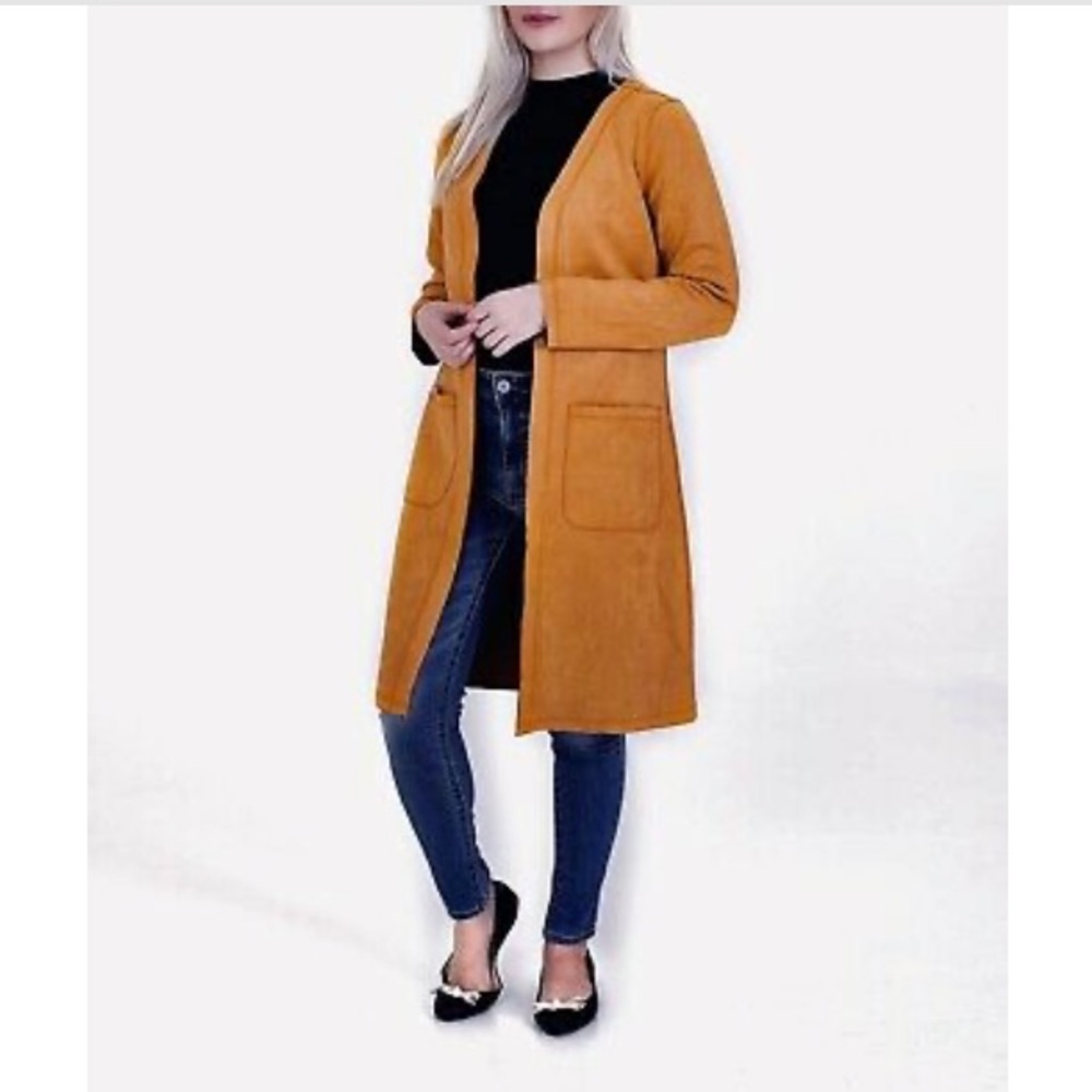 Anthropologie Solitaire Faux Suede Coat Size Small - Picture 1 of 9